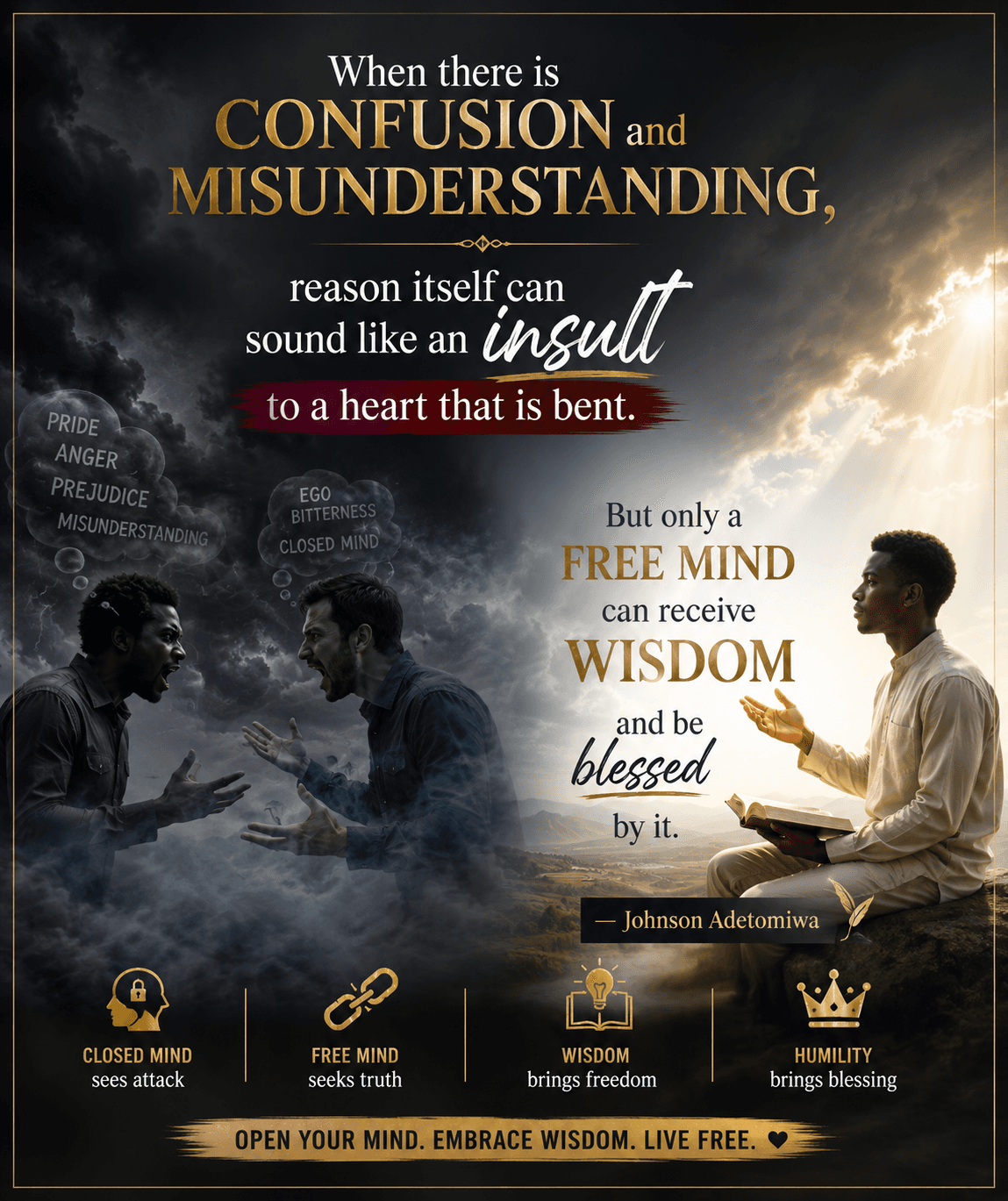 ONLY A FREE MIND CAN RECEIVE WISDOM 