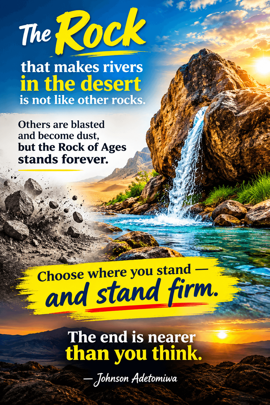 THE ROCK THAT MAKES RIVERS IN THE DESERT 
