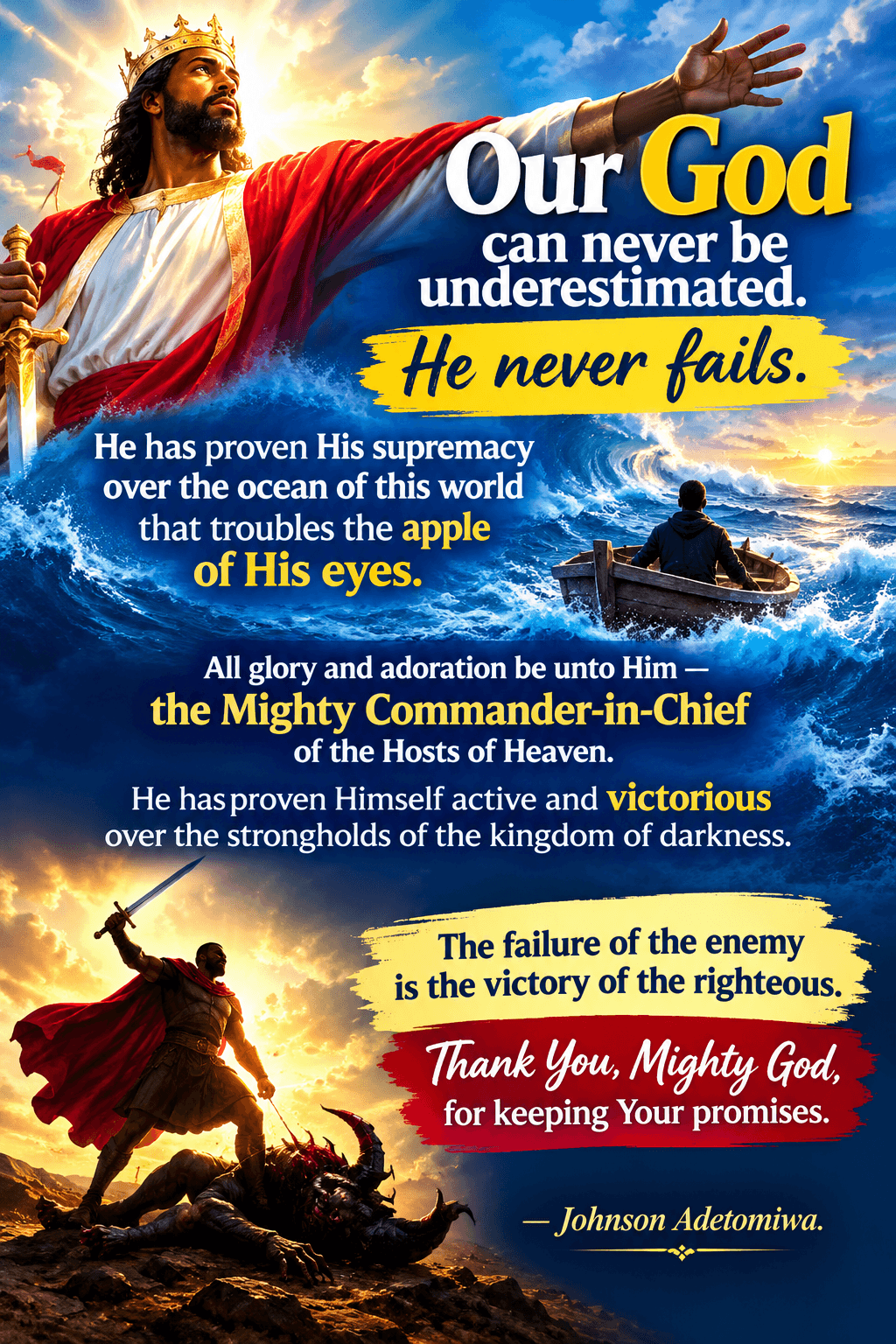 OUR GOD CAN NEVER BE UNDERESTIMATED 